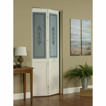 AMERICAN WOOD 32 x 80 in. Half Glass Tapestry Bifold Door, Unfinished Pine 885728